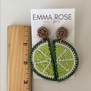 Beaded Lime Earrings